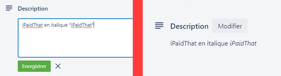 mettre en italique sous trello